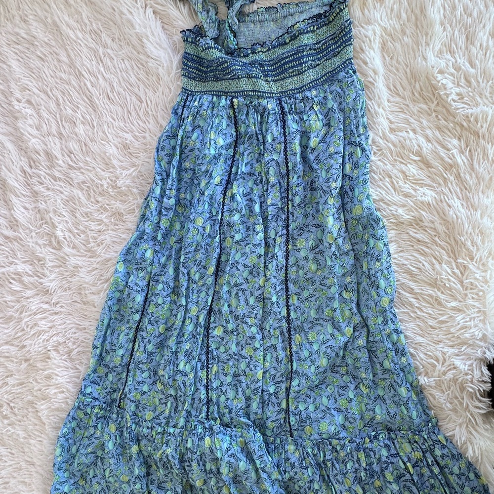 Poupette St. Barth Blue and Green Kids Casual Dress